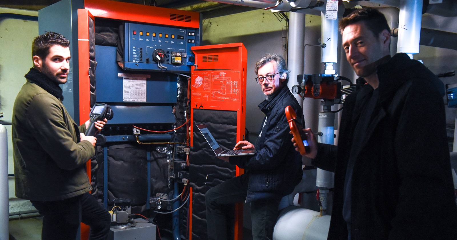 Trois membres de l'équipe du service énergie sécurité des bâtiments