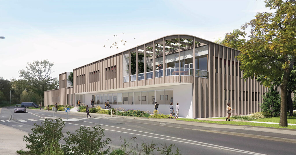 Esquisse du projet de cuisine centrale - Vue extérieure ©Atelier ALT127 – DEESSE 23
