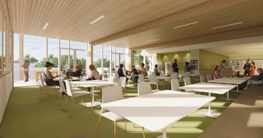 Esquisse du projet de cuisine centrale - le restaurant pour le personnel à l'étage